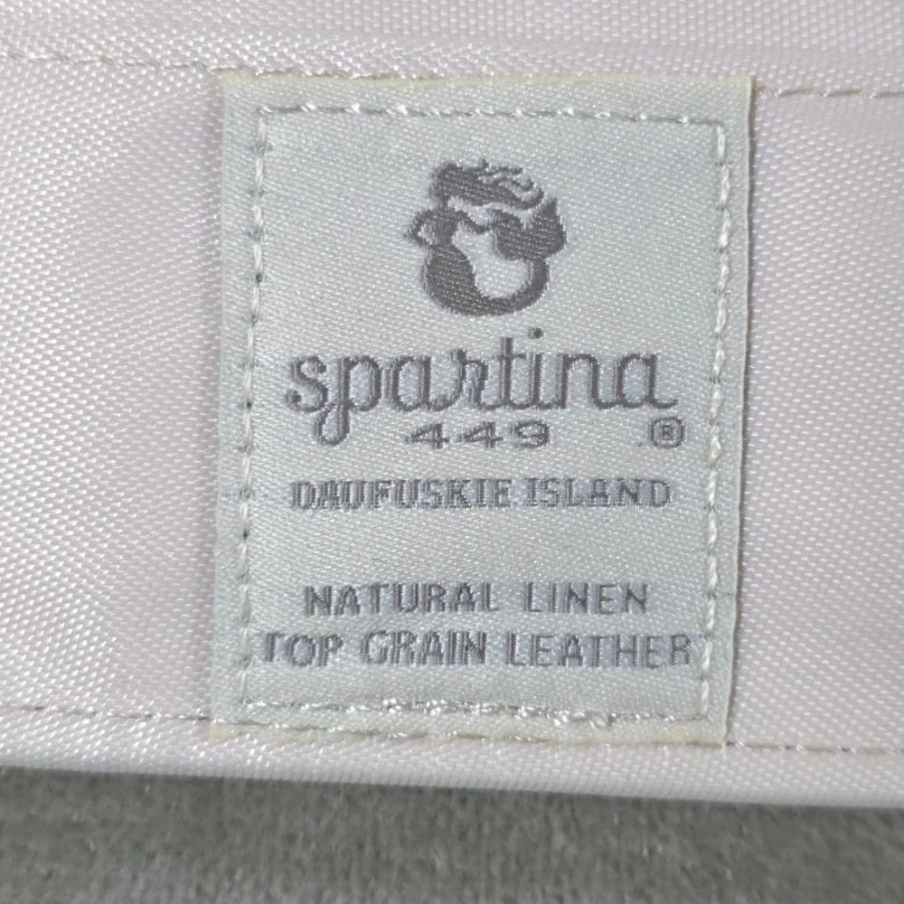 Spartina 449 Bellinger Daufuskie Island Linen Leather Wallet Black Cream Floral - Picture 7 of 7